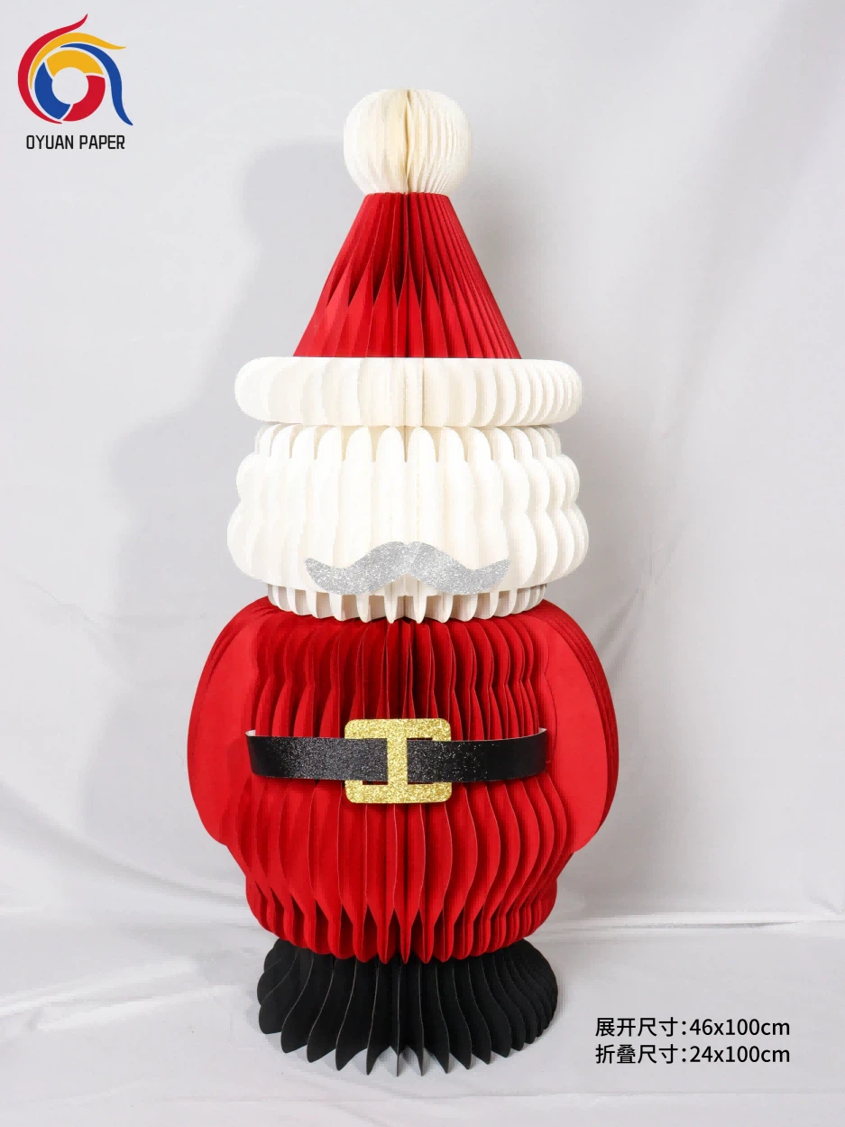 High Quality Customized Recycled Paper Honeycomb Christmas Bauble Paper Tree Festival Decoration From China Factory suppliers
